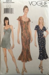 9813 EZ VOGUE LINED BIAS STRAPPY / SHORT SLEEVE DRESS LENGTHS PATTERN 8-12